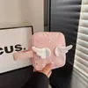 Bolsa fofa para guardar absorventes com pequenas asas, bolsa pequena portátil de mão para estudantes, bolsa para absorventes menstruais