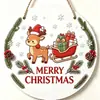 Decorações de rodelas de madeira de Natal transfronteiriças com grafite, Enfeites de parede e porta de Natal para casa, Decorações de árvore de Natal de madeira