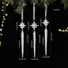 Nuevo Colgante de Plástico Blanco con Copos de Nieve Brillantes, Mariposa Árbol de Navidad Bolsa de Regalo Caramelo Colgante Pequeño Decoración de Carrillón de Viento