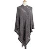 Suéter de Punto Calado Asimétrico con Borlas de Longitud Media Wish Ropa de Punto Chal de Punto para Mujer