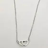 Colar Pulseira Coração de Anel Duplo para Mulheres Design de Nicho Ins Estilo Leve Simples Elegante Estiloso Luxo Acessível Corrente de Clavícula Japonesa e Coreana