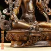 Buda Yuan Hui Buda Mãe Verde Estátua Xizang Decorações para Casa Nepal Feito à Mão Estátua de Buda Mãe de Cobre de 7 polegadas