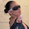 Gafas de Sol Kedun Integradas Estilo Aviador de Cinco Puntas Sin Marco 2022 Nuevo Europeo y Americano Y2K Milenial Chica Caliente Protector Solar