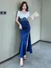 Vestido Sexy para Discoteca, Uniforme de Trabajo para Técnico de Masaje de Pies Estilo Suave, Vestido Largo, Vestido de Noche, Ropa de Trabajo para Discoteca