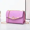 Venta Directa de Fábrica Bolsos para Mujer 2026 Nuevo Modelo Bolso Pequeño Cuadrado de Hombro Cruzado Moda Versátil Cadena Tejida Cuero Brillante Bolso para Mujer