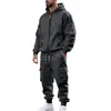 Conjunto de dos piezas de forro polar transfronterizo Amazon conjunto con capucha de invierno moda masculina nuevo estilo conjunto deportivo con capucha para hombre