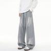 190 Versão Estendida Calças Casuais para Homens Altos Primavera e Outono Estilo Preguiçoso Solto 115cm Calças de Moletom Vintage Lavadas