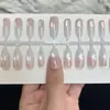 Tamaño individual 30 piezas S rosa nude puro ojo de gato uñas postizas, spray de esmalte en gel piezas de uñas prefabricadas, productos semiacabados al por mayor