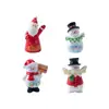 Nuevo producto transfronterizo: Paisaje en miniatura con un muñeco de nieve y Santa Claus sosteniendo un letrero, decoraciones DIY de escena de nieve, adornos de escritorio