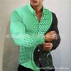 Camisa de manga larga juvenil para hombre, estilo informal, ajustado y con impresión 3D, para comercio exterior transfronterizo de 2023, estilo europeo y americano.