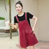 Macacão Curto Jeans Casual Feito Sob Medida para Mulheres, Estilo Fino, Novo Modelo 2026, Estiloso e Rejuvenescedor para Figuras Baixas, Peça Única Cinco