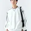 Sudadera de moda para hombre 2026 modelo nuevo, sudadera juvenil, camiseta de manga larga con cuello redondo holgada para hombre, top deportivo básico