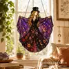 Colgante de ventana de vidrio emplomado acrílico 2D de bruja vintage transfronterizo decoración de Halloween para casa, balcón, jardín, colgante, regalo