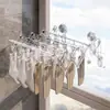 Estante para Calcetines con Ventosa, Plegable Multifuncional Invisible de 20 Pinzas para Secar Calcetines, Almacenamiento al por Mayor, Barra para Colgar Toallas sin Taladro