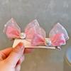 Tienda de Fábrica Creado Coreano Fresco de Primavera Seersucker Lazo Estéreo Niños Clip Cruzado Perla Accesorios para el Cabello de Niñas
