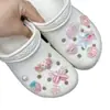 Acessórios para Sapatos Croc Flor de Sapato Fivela de Sapato DIY Coração Girly Flor Rosa Borboleta Acessórios Decorativos Removíveis e Adaptáveis a Sapatos Croc