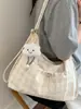 Bolsa Nova Estilo Fresco Primavera 2026 para Axila e Ombro para Mulheres com Laço, Bolsa Tote para o Trabalho, Bolsa Pregueada, Bolsa Transversal