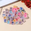 Cuentas Cuadradas de Acrílico de 8 mm con Doble Agujero Letras Inglesas Sueltas Accesorios para Joyería DIY Pulsera Collar Accesorios con Cuentas
