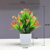 Flores Artificiais de Simulação Decorações Criativas para Mesa de Casa Flores de Plástico Grama Artificial Plantas Verdes Decorações de Interior Mini Decorações Bonsai