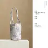 Bolsa de almacenamiento para juego de té de algodón tejido, bolsa cilíndrica gruesa para viaje, bolsa de ceremonia de té de tamaño grande para maestros de té