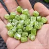 Quartzo Verde Jade Hexagonal Contas Passepartout Jade Contas Soltas Amarelo-Verde Multifacetado Poligonal Coluna Reta Acessórios
