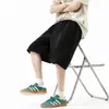 Shorts deportivos casuales rectos sueltos blancos y grises para hombre, shorts de verano de estilo americano con patchwork deconstruido, modernos y versátiles