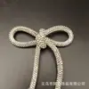 Grampo de Cabelo Laço Amarrado Transfronteiriço Luxo Super Brilhante Full Diamond Cordão de Laço Broche