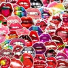 50 Piezas de Pvc Labios Rojos Sexy Dibujos Animados Graffiti Pegatinas Papelería DIY Decoración de Maletas Material Pegatinas Venta al por Mayor Transfronteriza
