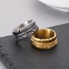 Haoyi, nuevo diseño de nicho personalizado europeo y americano, anillo de acero inoxidable con plumas de moda simple de acero de titanio, joyería al por mayor