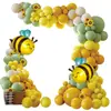 Nuevo juego de margaritas al por mayor de comercio exterior para decoración de cumpleaños, globos, fiesta de abejas, accesorios para fotos de escena infantil