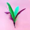 Novos produtos transfronteiriços Color Feather Cat Teaser Conjunto de cabeça de substituição Vara de pesca tipo três seções Teaser de gato retrátil