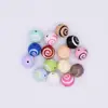 Grânulos de Padrão Colorido Duplo com Gotejamento de Óleo de Liga Taoshi 8mm Redondos Coloridos Acessórios para Joias DIY Produção e Atacado