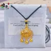Tienda de Oro Mismo Estilo Antiguo Chapado en Oro Diamantes Incrustados Campana Candado de Longevidad Colgante Collar, Moda Femenina Cadena Versátil para Suéter
