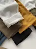 Camiseta Adelgazante de Manga Larga de Tencel y Lino con Cuello en U para Mujer, ¡Camiseta Fina de Principios de Otoño! Camiseta Básica de Color Sólido