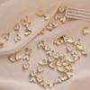 Nueva decoración de joyas para uñas, aleación de amor, luz de lujo, mariposa, accesorios para uñas, joyería de diamantes para uñas, galvanoplastia, venta al por mayor