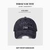 Gorra de Béisbol Lavada de Algodón Retro Transfronteriza Gorra con Visera Bordada Tridimensional Circunferencia de Cabeza Grande Mostrando la Cara Sombrero Pequeño Sombrero de Sol de Comercio Exterior