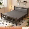 Cama plegable cama individual adulto simple 1.2 metros hogar cama pequeña 1.5 metros doble cama engrosada dormitorio tablero duro cama de arte en hierro
