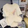 Camiseta Blanca de Algodón Puro de Manga Corta para Mujer, Moda Nueva de Verano 2026, Versátil Camiseta de Media Manga con un Diseño Único