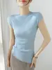 Suéter Zhengqite Ropa/ Estilo Minimalista Cuello Redondo Hilo Yangzi Lana Completa Canalé Tejido Sin Costuras para Mujer Verano Ajuste Delgado