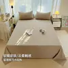 Lençol de Cama de Algodão Lavado Transfronteiriço Peça Única Quatro Estações Cor Sólida Espessado Cobertura de Lençol de Cama de Dormitório Estudantil Comércio Exterior