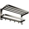 Toallero de color gunmetal, toallero de baño sin taladro, set de accesorios para baño y WC montado en la pared, barra colgante de almacenamiento