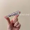 Pinza para el pelo elegante de lujo ligero de estilo coreano nuevo con pedrería, Pinza lateral dulce a la moda