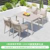 Combinación Personalizada de Mesa y Silla Escandinava Simple de Aleación de Aluminio Patio Jardín Terraza Balcón Exterior Mesa de Madera Plástica Silla de Ratán de Ocio