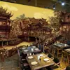 Mural de pared de tela para arquitectura antigua 8D, pintura del río Qingming, papel tapiz para hotel, restaurante, decoración de restaurante de hot pot, papel tapiz de fondo