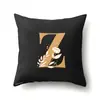 Funda de Almohada de Poliéster Decoración de Coche Hogar 26 Letras Inglesas Impresas Cojín Lumbar Funda de Almohada para Sofá QTB47