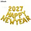 Globos de Papel de Aluminio con Letras de Feliz Año Nuevo 2027 al por Mayor 16 pulgadas Globos Decoración de Escena de Fiesta Happynewyear