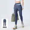 Pantalones de Yoga con Bloques de Color en la Cintura para Mujer, Falso Dos Piezas, de Cintura Alta, Control de Abdomen, Pantalones Largos, Secado Rápido, Transpirables, Ajustados, para Correr, Fitness, Deportes