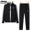 2026 Nuevo Conjunto Deportivo de Manga Larga para Primavera y Otoño Talla Grande Cardigan Deportivo Casual Chaqueta con Cuello Alto y Pantalones Conjunto de Dos Piezas