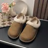 2026 Invierno Nuevos Zapatos Birkenstock Planos Mate de Moda para Mujer Casual Versátiles con Plus de Terciopelo sin Tira Trasera