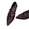 Zapatos de Salón Bajos con Punta Aguda y Tacón Grueso Estilo Retro Coreano para Mujer 2026 Temperamento de Moda Nuevo Estilo Hebilla Única Mary Jane Tacones Altos